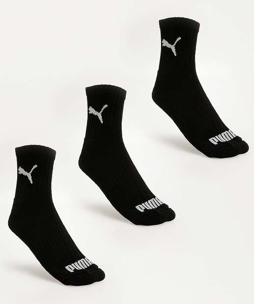 Kit 3 Pares Meias Masculina Cano Curto Puma