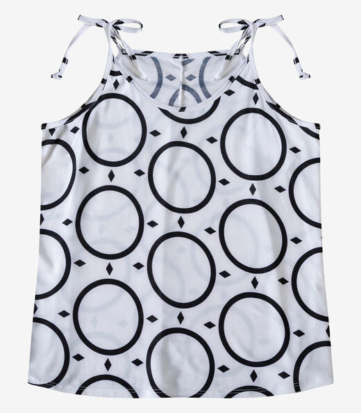 Blusa De Alça De Laço Infinita Cor Branco