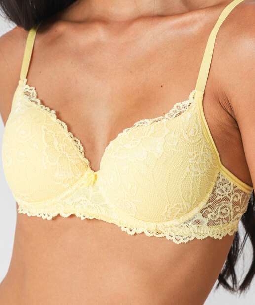 Sutiã De Renda Com Base E Com Bojo Laço Marisa