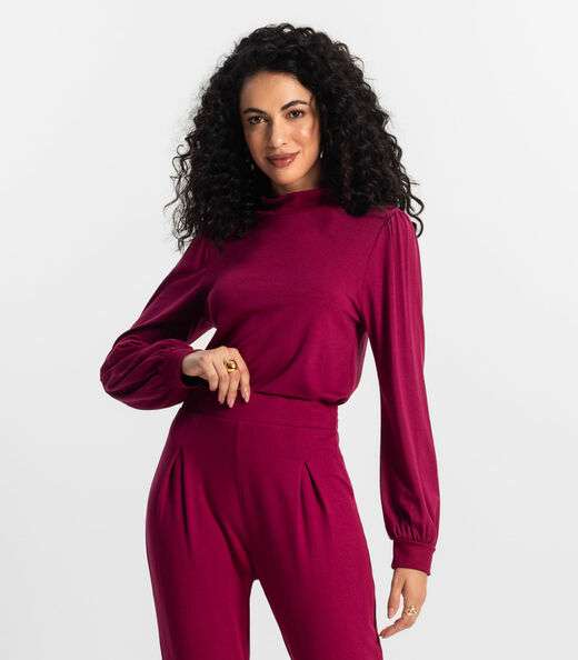 Blusa Manga Longa Feminina Rovitex Vermelho