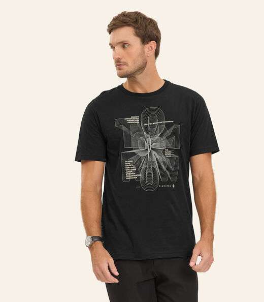 Image_Camiseta Masculina Meia Malha Diametro Preto