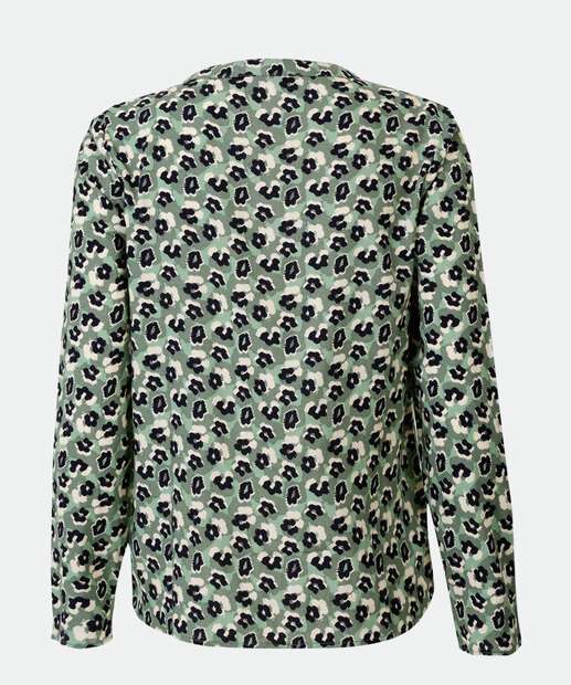 Camisa Feminina Animal Print Manga Longa Marisa