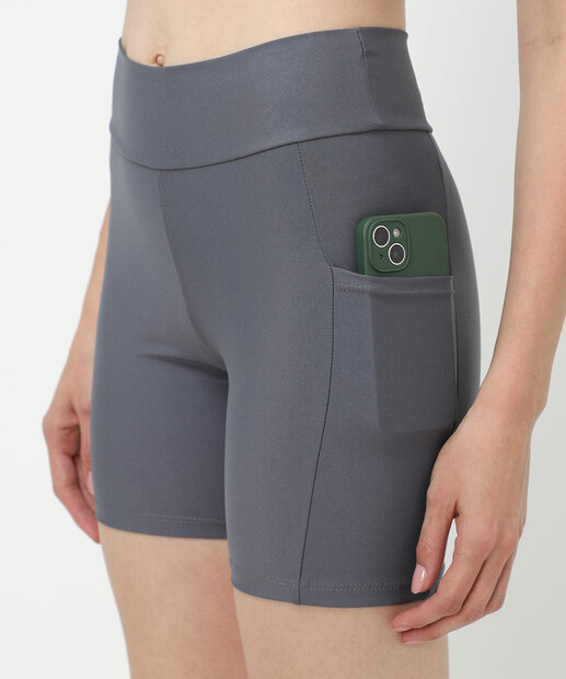Bermuda Feminina Fitness Bolso Marisa Cinza