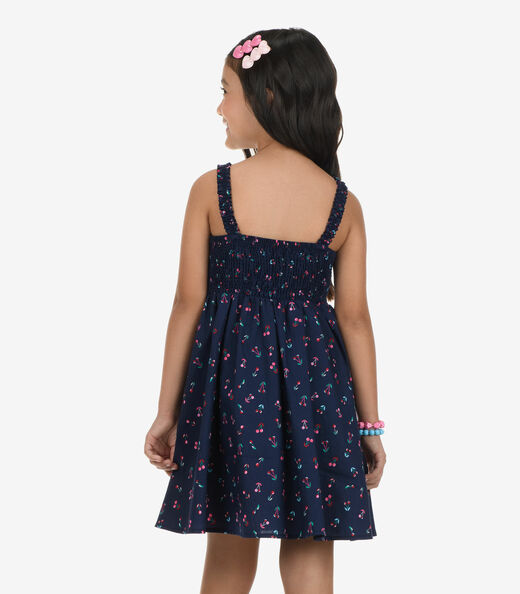 Vestido em Popeline Rovi Kids Azul