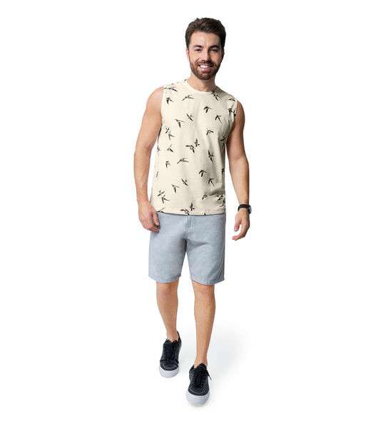 Regata Masculina Pássaros Rovitex Bege