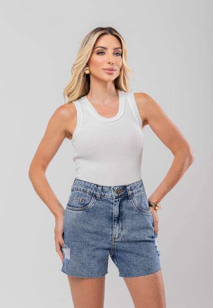 Image_Regata Tricot Texturizada Branco Salvatore Fashion