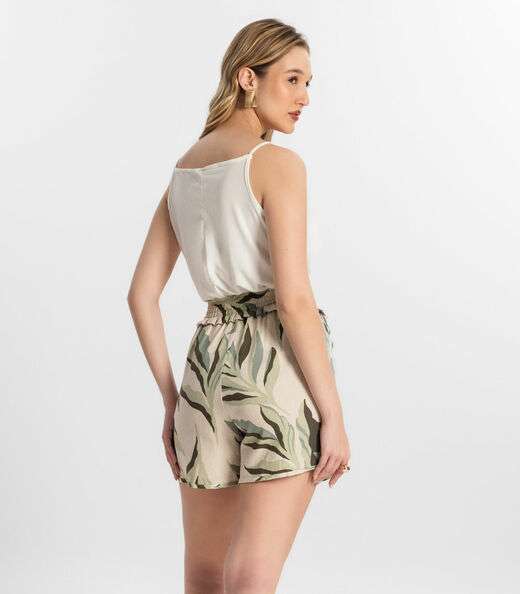 Shorts Feminino Com Elástico Select Bege