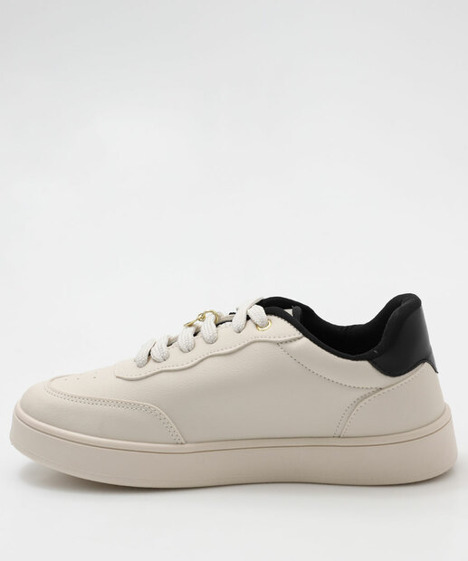 Tênis Feminino Casual Recortes Marisa Branco