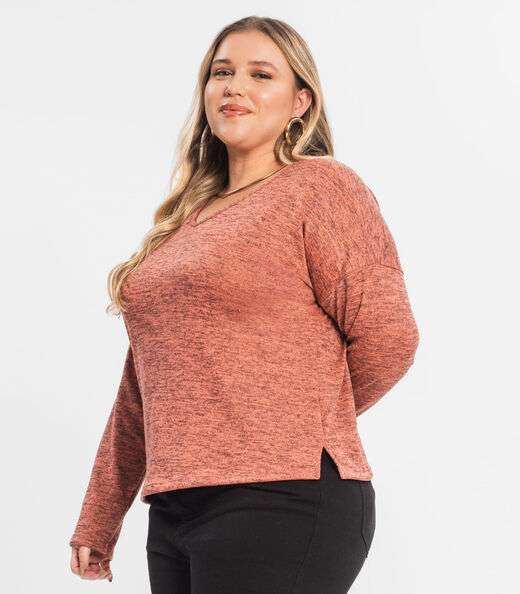 Blusa Feminina Plus Infinita Cor Laranja