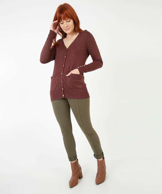 Cardigan Feminino Bolsos Botões Marisa