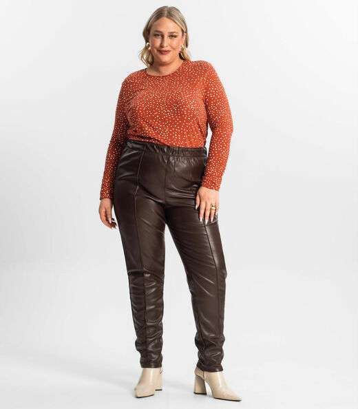 Blusa Feminina Manga Longa Plus Size Secret Glam Vermelho