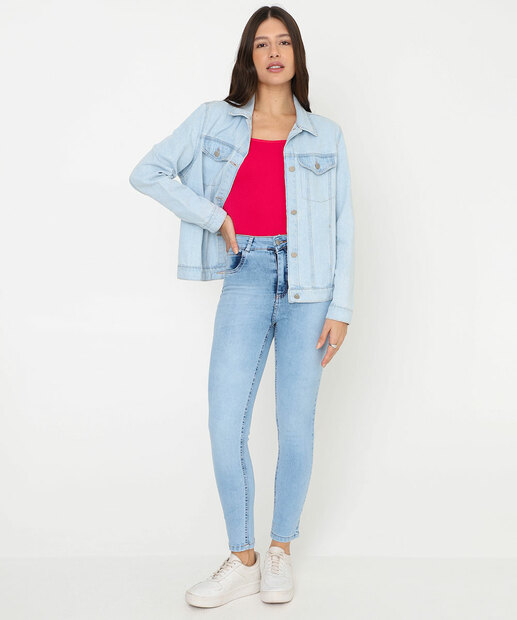Image_Calça Jeans Skinny Feminina Cintura Média Azul