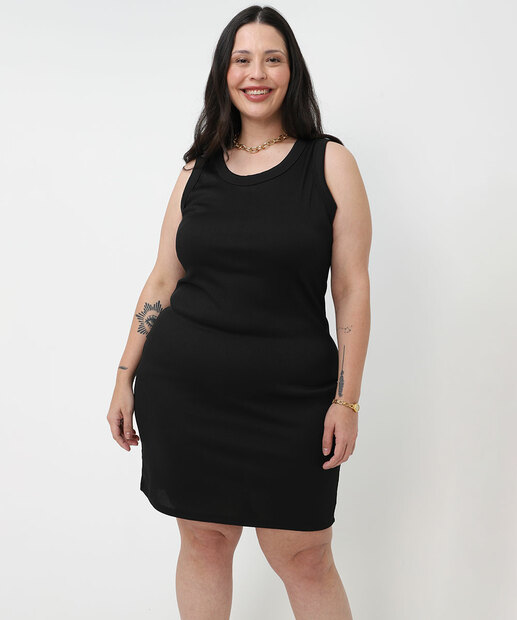 Image_Vestido Plus Size Canelado Feminino Marisa Preto