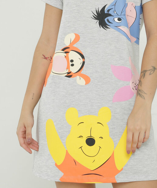 Camisola Estampada Ursinho Pooh Manga Curta Disney