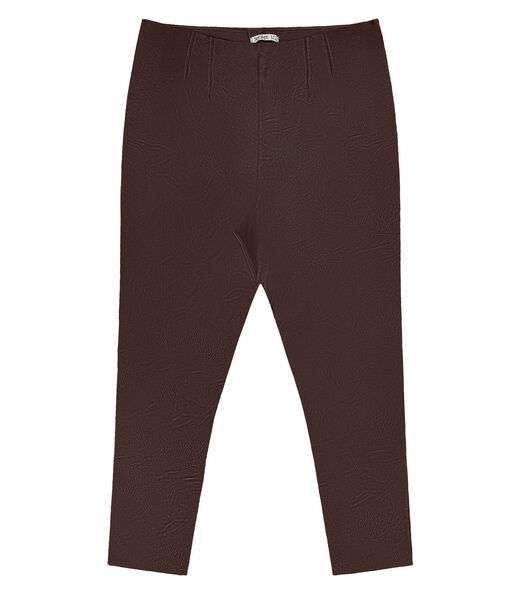 Legging Feminina Plus Size Em Courino Secret Glam Marrom