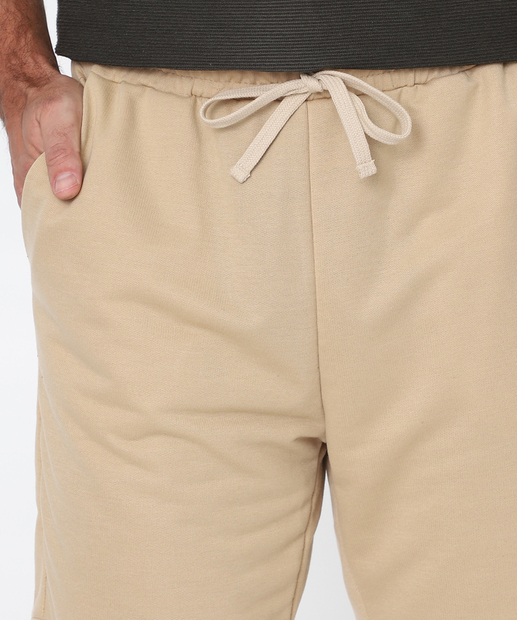 Bermuda Masculina Moletom Marisa Bege