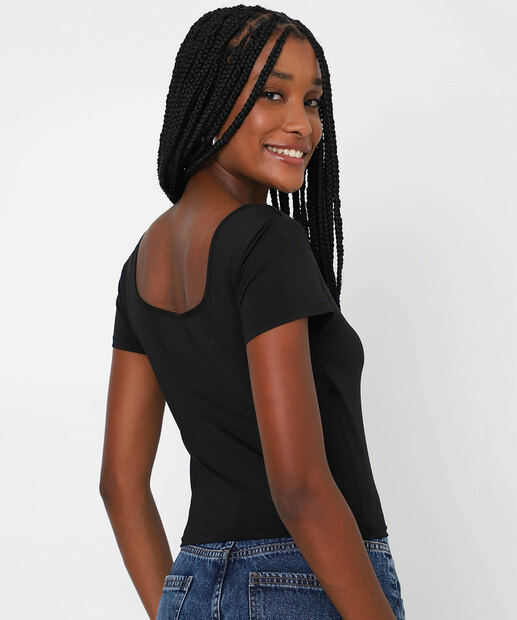 Blusa Feminina Cropped Suplex Marisa Preto