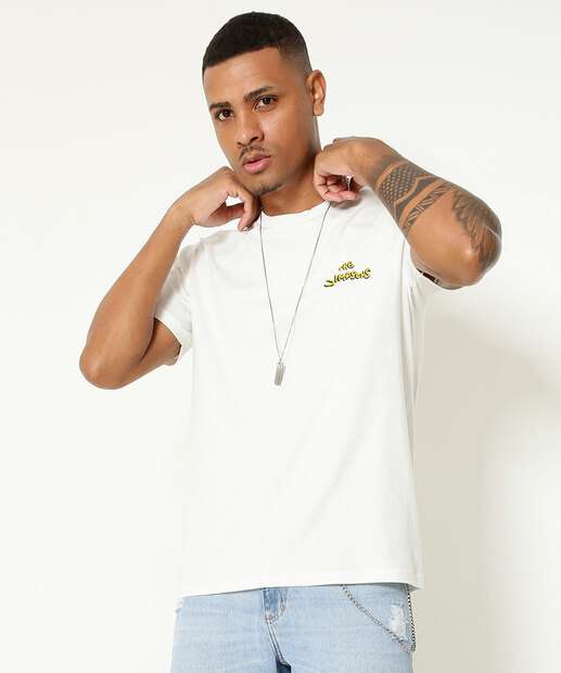 Camiseta Masculina Estampa Homer Manga Curta Simpsons