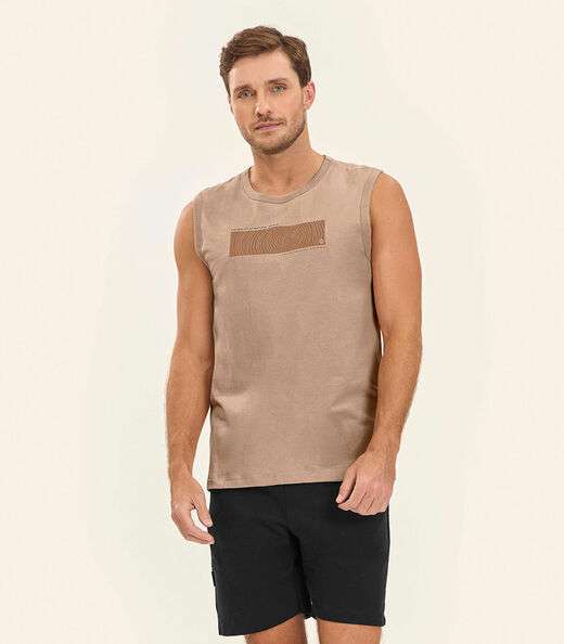 Regata Meia Malha Masculina Diametro Marrom