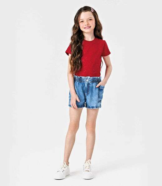 Shorts Feminino Jeans Trick Nick Azul