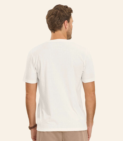 Camiseta em Meia Malha Masculina Diametro Bege