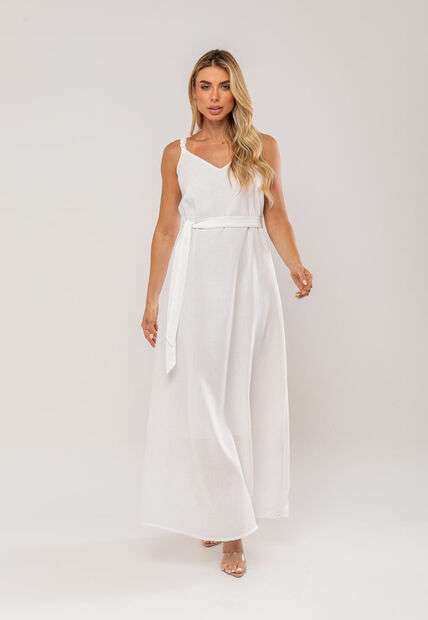 Image_Vestido Longo Com Faixa Na Cintura Branco Salvatore