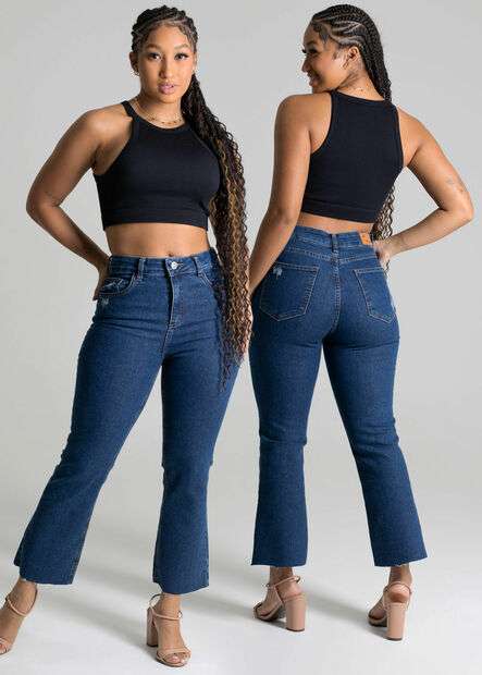 Calça Jeans Sawary Cropped Flare - 277419