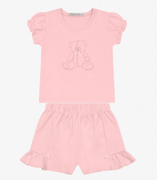 Image_Conjunto Infantil Blusa com Shorts Trick Nick Rosa