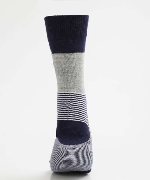 Meia Feminina Cano Longo Listrada Estampa Gato Marisa