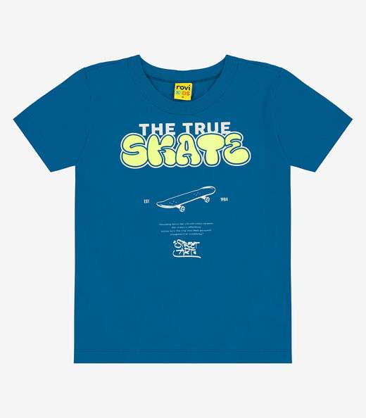 Camiseta Infantil Meia Malha Rovi Kids Azul