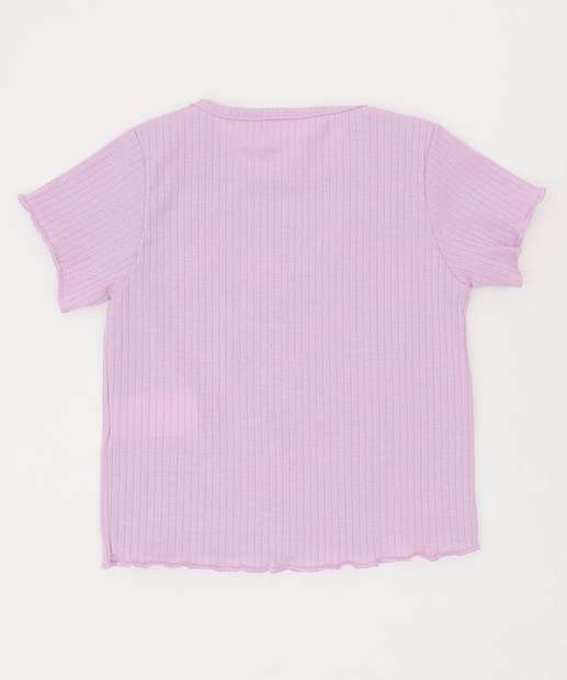 Blusa Infantil Canelada Manga Curta Tam 4 a 10