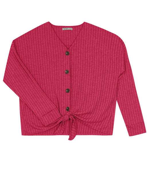 Camisa Feminina Canelada Com Nó Secret Glam Vermelho