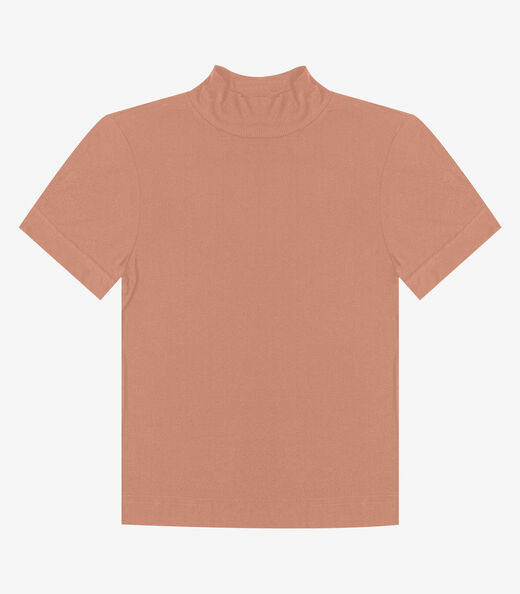 Blusa Feminina Gola Alta ViscoTrico Básica Endless Marrom