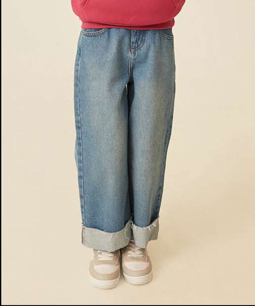 Calça Infantil Wide Leg Jeans Marisa Tam 4 a 10
