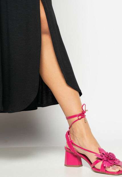 Vestido Longo Alcinha Com Barra Arredondada E Bolsos Preto Salvatore