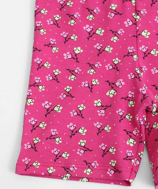 Bermuda Infantil Ciclista Flores Marisa Tam 1 a 3 Rosa