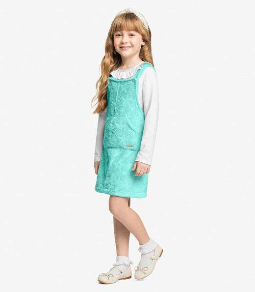 Salopete Infantil Peluciada Com Glitter Trick Nick Azul