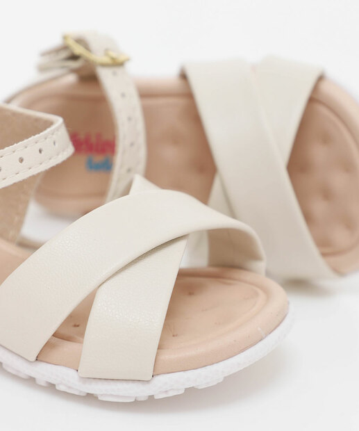 Sandália Infantil Tiras Molekinha Off White