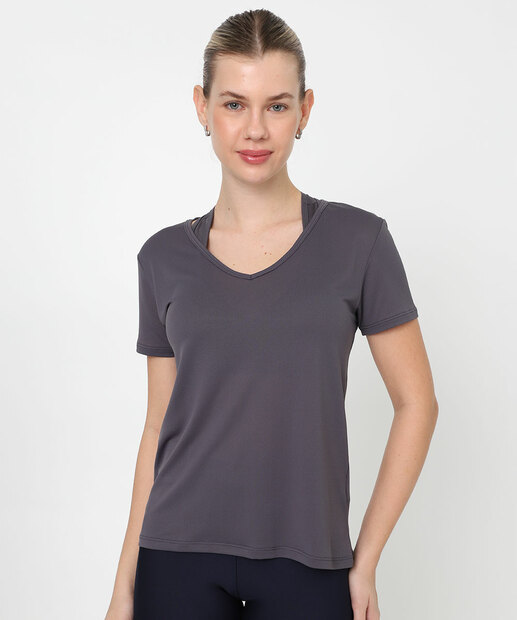 Image_Blusa Feminina Fitness Básica Manga Curta Marisa Cinza