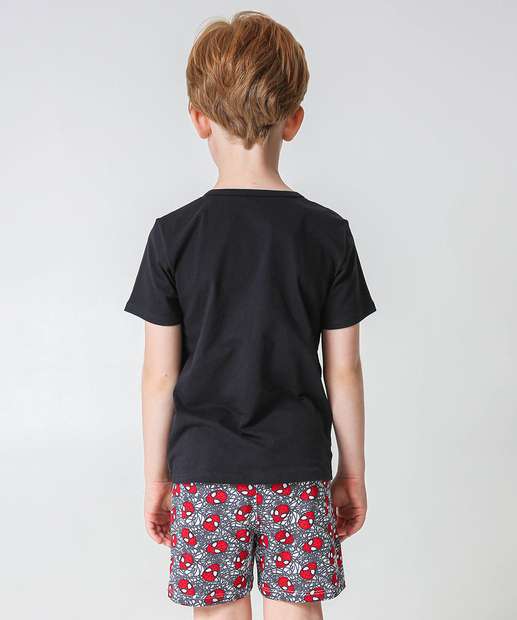 Pijama Infantil Homem Aranha Marvel Tam 4 a 12 Preto