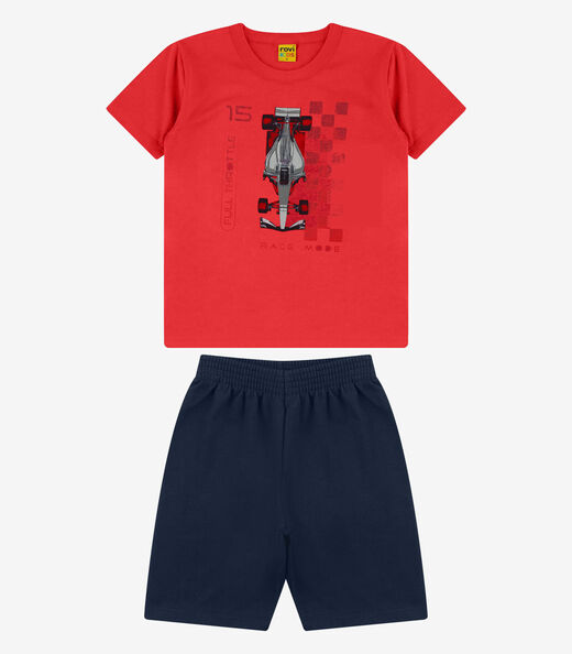 Image_Conjunto Camiseta com Bermuda Masculino Rovi Kids Vermelho