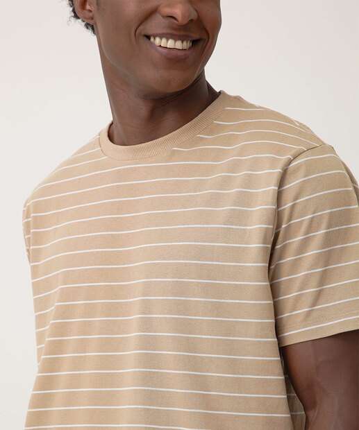 Camiseta Masculina Listrada Manga Curta MR