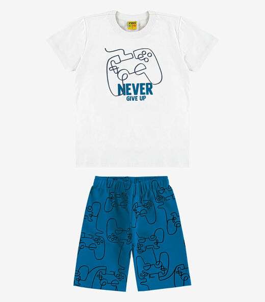Image_Conjunto Infantil Camiseta Com Bermuda Rovi kids Branco