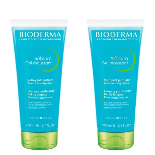 Image_Kit com 2 Unidades de Bioderma Sébium Gel Moussant Gel de Limpeza Antioleosidade