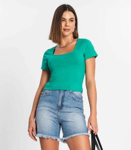 Image_Blusa Cropped Feminina Rovitex Verde