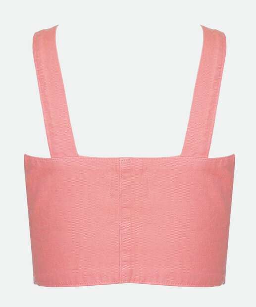 Blusa Cropped Regata Feminina Sarja Zune Jeans