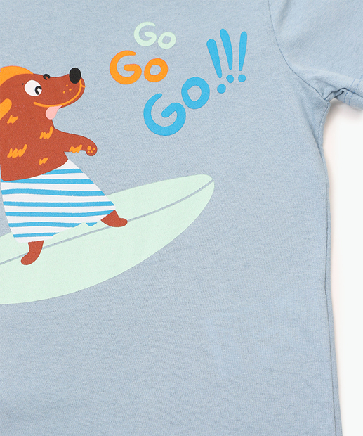 Camiseta Infantil Estampa Chachorro Marisa Tam 1 a 3 Azul