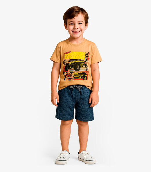 Image_Conjunto Infantil Camiseta com Bermuda Select Marrom