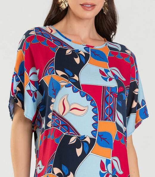 Vestido Feminino Estampado Infinita Cor Azul