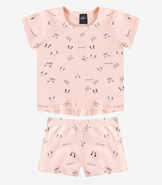 Image_Conjunto Infantil Blusa com Shorts Select Rosa